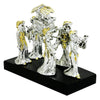 Image of Figurine Ark of the Covenant w/Priests On Wood Base 925 Silver&Gold Plated 3.1"