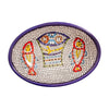 Image of Armenian Ceramic Oval Bowl Tabgha Décor Loaves Handmade and Fish Bread-4