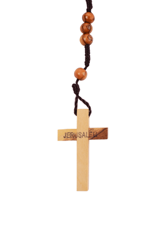 Catholic Rosary Beads Olive Wood Сrucifixion Handmade Necklace Bethlehem -5