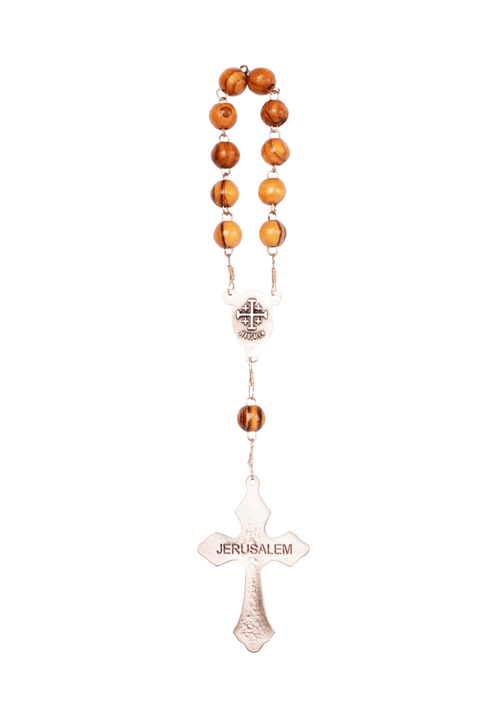 Hand Made Rosary Beads Olive Wood w/ Сrucifixion Bethlehem Holy Land-1