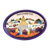 Image of Armenian Ceramic Oval Bowl Nazareth Décor Mosaic Colourful 16.5x11.5cm