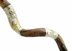 Silver Plated Kudu Yemenite Kosher Shofar Blowing The 122cm-127cm Israel