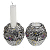 Image of Candle Holders Jerusalem Ball Silver Plated 925 Electroforming Candlesticks 3.5"