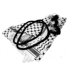 Arafat Arab Scarf Shawl Keffiyeh Kafiya Shemagh Palestine Set + Igal egal 50x50"