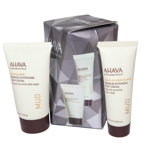 AHAVA Dead Sea Minerals Mud Body And Foot Cream Set For Dry And Sensitive Skin-1