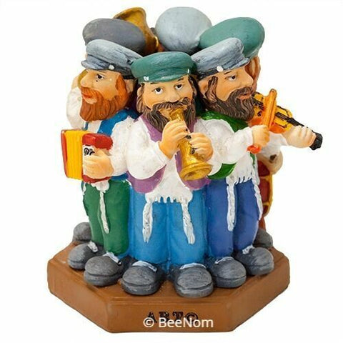 New Miniature Ceramic Traditional Klezmer Orchestral Statuette Of 6 People-2